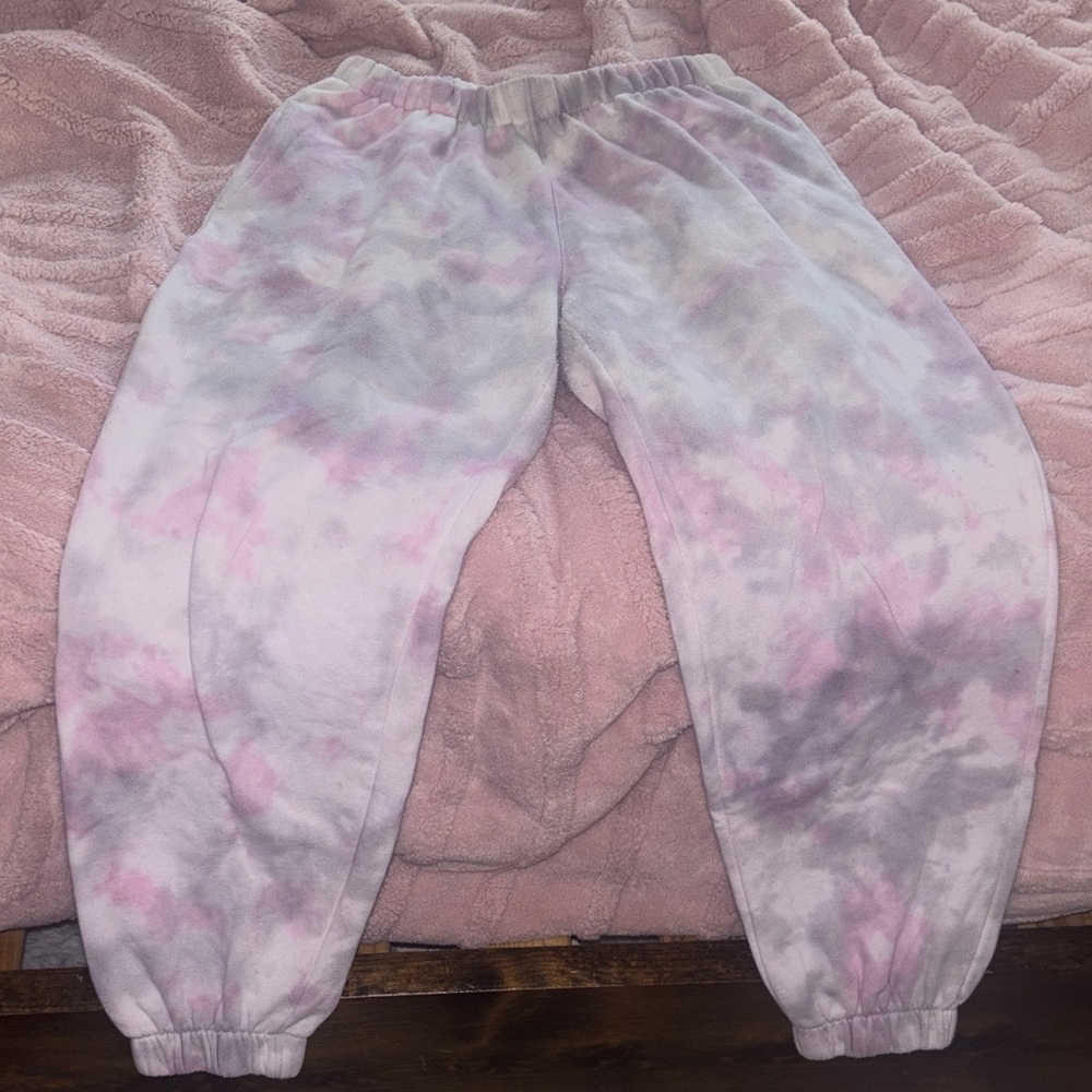 Reflex Pink & Gray Tie-Dye Jogger Pants